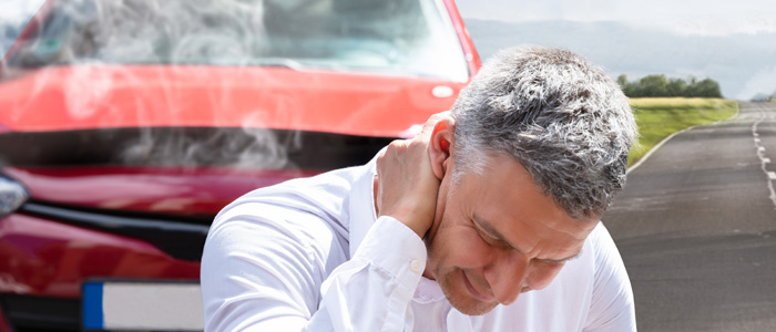 a guy with neck pain from an auto accident