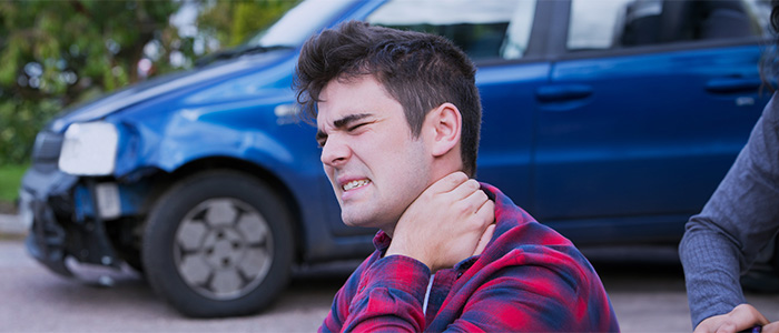 guy with neck pain from auto injury